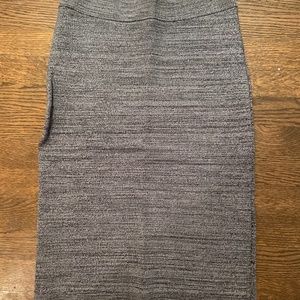 BCBG MaxAzria Long Gray Patterned Power Skirt